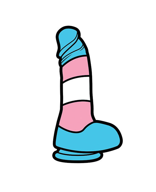 Wood Rocket Sex Toy Trans Pride Dildo Large Pin - Multi Color Product Image.