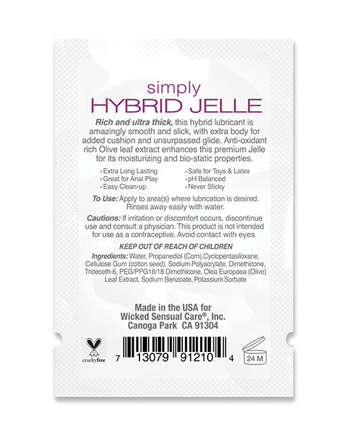 Wicked Sensual Care Simply Hybrid Jelle Lubricant Product Image.