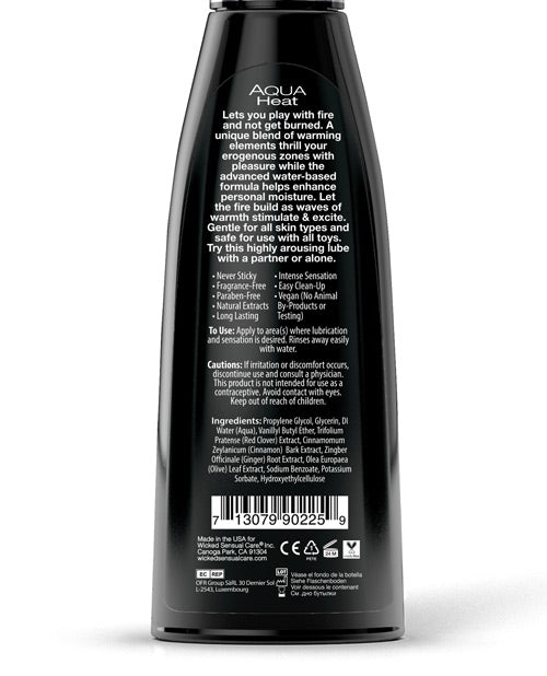 Wicked Sensual Care Aqua Heat Waterbased Lubricant Product Image.