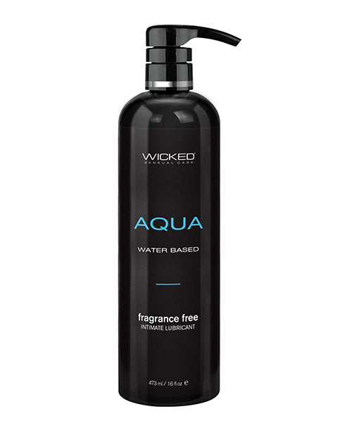 Wicked Sensual Care Aqua Waterbased Lubricant - 16 oz Fragrance Free Product Image.