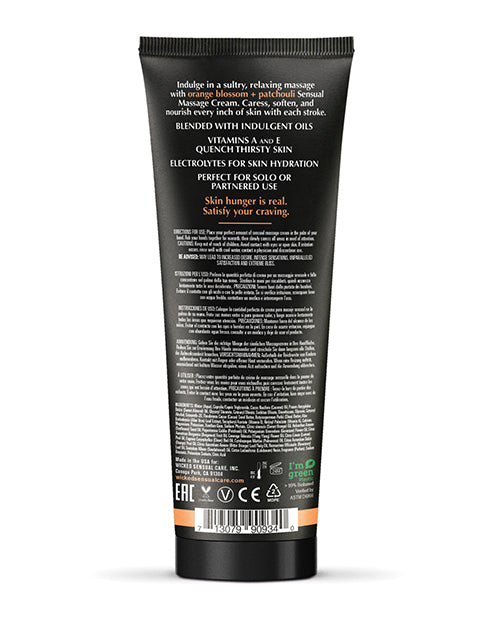 Wicked Sensual Care Orange Blossom & Patchouli Massage Cream - Travel Size 0.34 oz Product Image.