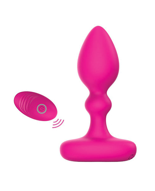 Vibrador recargable Lil Rumble de elefante rosa con control remoto Product Image.