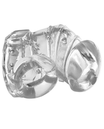 Master Series Detained 2.0 Clear Chastity Cage: Enhanced Stimulation & Discreet Comfort