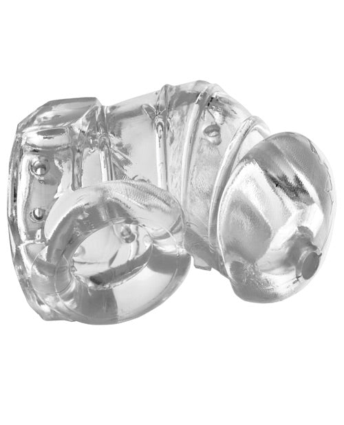 Master Series Detained 2.0 Clear Chastity Cage Product Image.