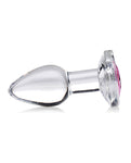 Booty Sparks Plug anal de cristal con gema rosa