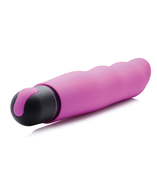 砰! XL 子彈頭和波浪形矽膠套 - 紫色：強烈振動、多功能設計、易於清潔 Product Image.