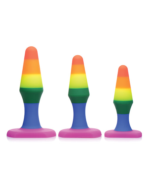 Frisky Rainbow Silicone Anal Trainer Set Product Image.