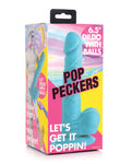 Pop Peckers 6.5 吋逼真假陽具帶球 - 亮紫色