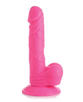 Pop Peckers 6.5" Realistic Dildo with Balls - Vibrant Purple