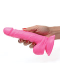 Pop Peckers 6.5" Realistic Dildo with Balls - Vibrant Purple