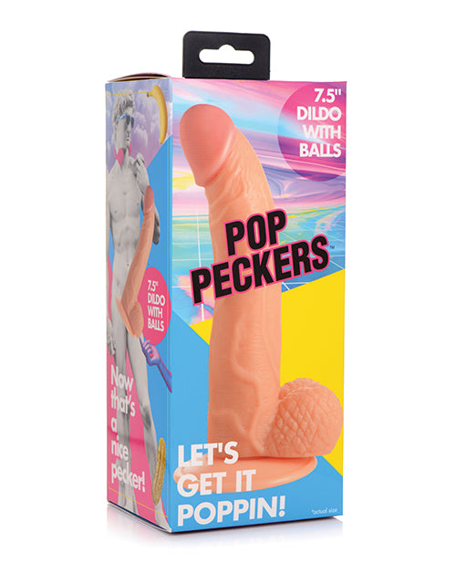 Pop Peckers 7.5 英寸帶球紫色假陽具 – 擁抱您的慾望 Product Image.