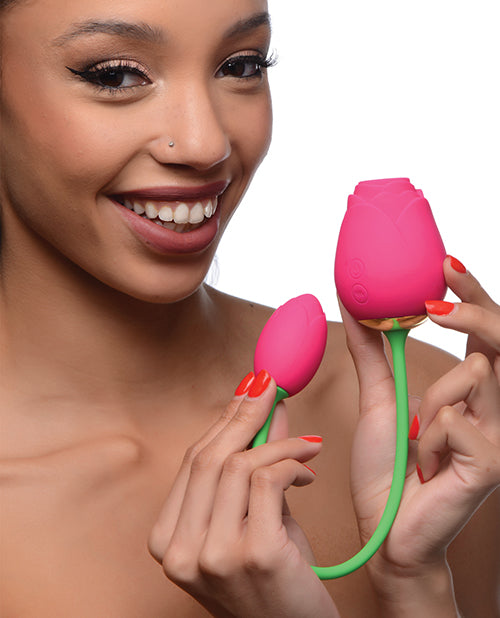 Inmi Bloomgasm 5X Suction Rose Duet - Pink: Dual Pleasure & Sensory Delight Product Image.