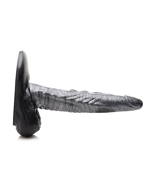 Creature Cocks The Gargoyle Rock Hard Silicone Dildo - Silver/Black Product Image.