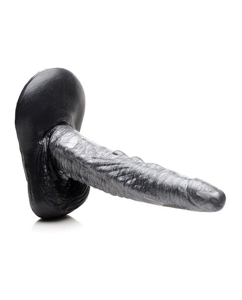 Creature Cocks The Gargoyle Rock Hard Silicone Dildo - Silver/Black Product Image.