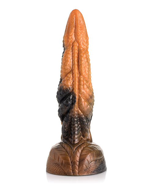 Creature Cocks Ravager Rippled Tentacle Silicone Dildo - Orange/Black Product Image.