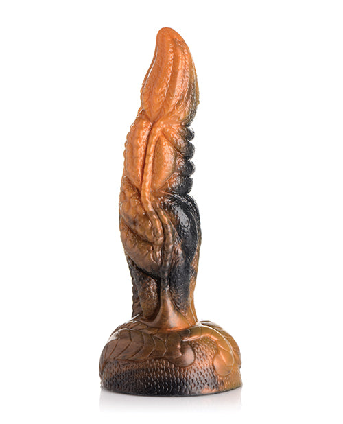 Creature Cocks Ravager Rippled Tentacle Silicone Dildo - Orange/Black Product Image.