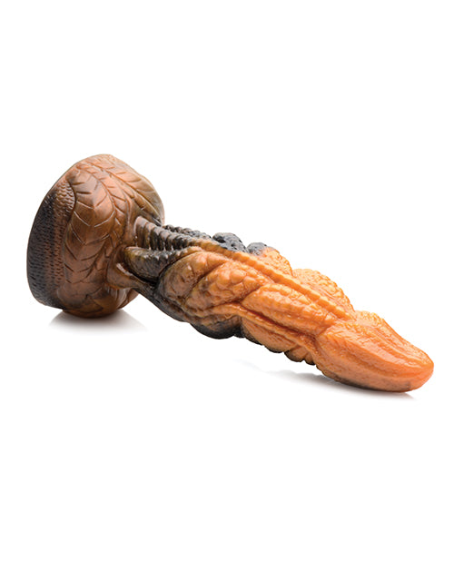 Creature Cocks Ravager Rippled Tentacle Silicone Dildo - Orange/Black Product Image.