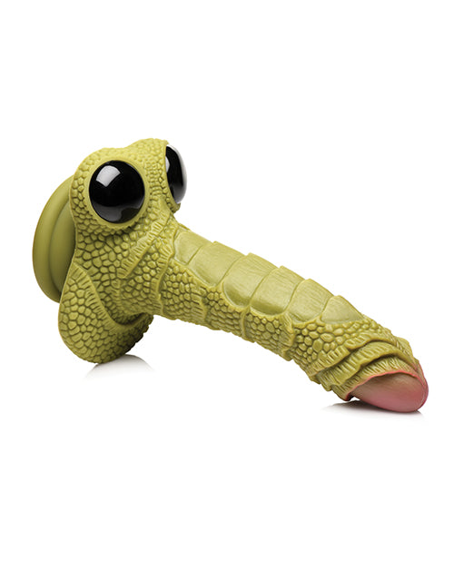 Enchanted Adventures: Creature Cocks Swamp Monster Scaly Silicone Dildo - Green Product Image.