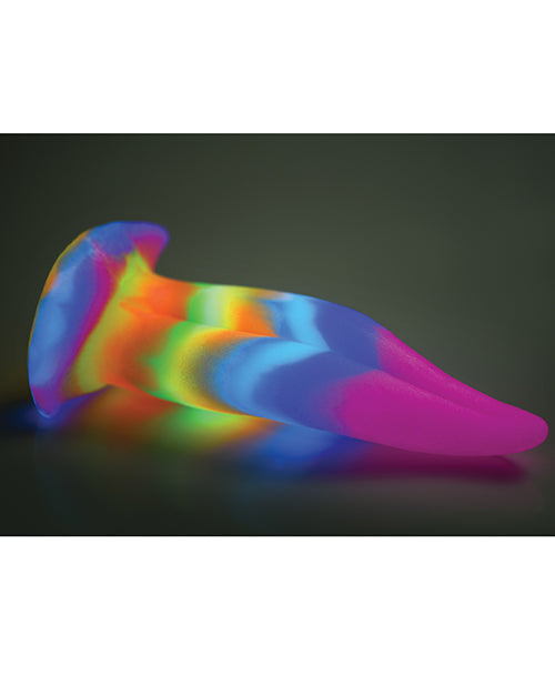 Consolador de lengua de silicona con beso de unicornio que brilla en la oscuridad Product Image.