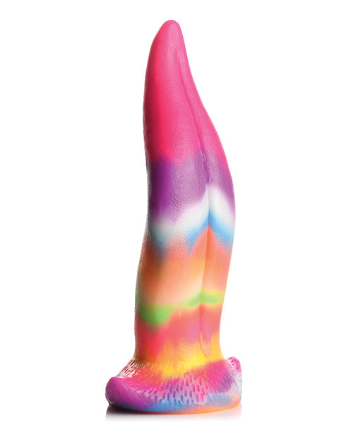 Glow-in-the-Dark Unicorn Kiss Silicone Tongue Dildo Product Image.