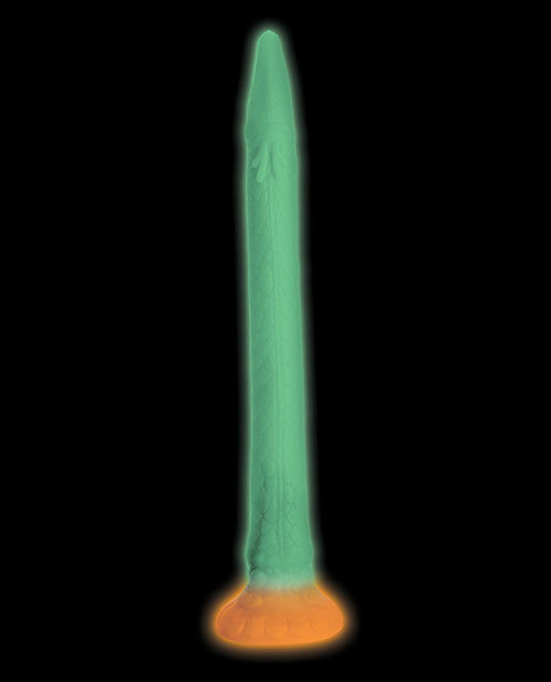 生物公雞瑪卡拉矽膠蛇假陽具 - 在黑暗中發光 Product Image.