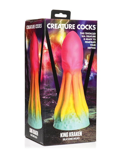 Creature Cocks King Kraken Rainbow Consolador de silicona: Un océano de éxtasis Product Image.