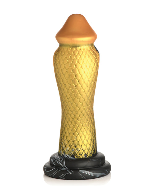 Enchanting Delights: Creature Cocks Golden Mamba Silicone Dildo Product Image.