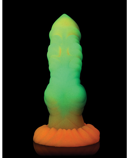 Éxtasis cósmico: Creature Cocks Alien Invader Consolador de silicona que brilla en la oscuridad Product Image.