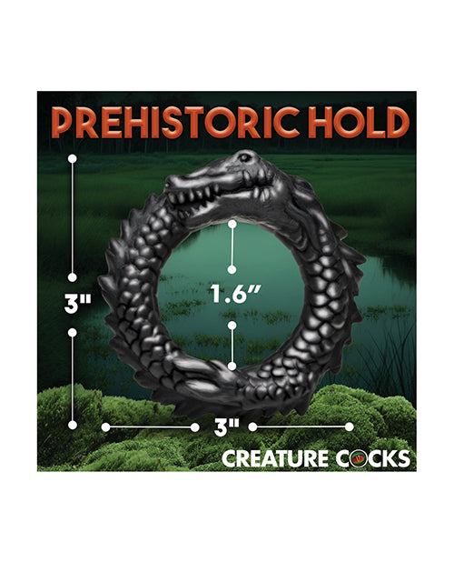 Anillo para el pene de silicona Caiman de Creature Cocks - Negro Product Image.