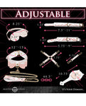 Juego de bondage Master Series Tiger Kitty - Cuero vegano rosa y detalles dorados