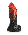 Consolador de silicona Creature Cocks Vulcan - Negro/Rojo