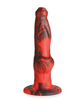 Consolador de silicona con vibración y empuje Hell-Wolf - Negro/Rojo