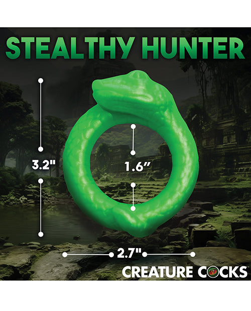 Creature Cocks Serpentine Silicone Cock Ring - Green Product Image.