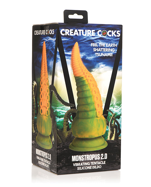 Creature Cocks Monstropus 2.0 Consolador Vibrador De Silicona Con Tentáculo - Amarillo/Verde Product Image.