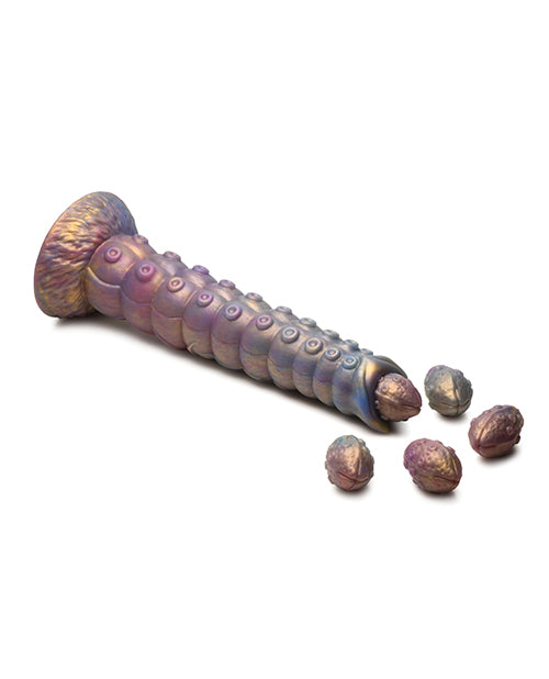 Deep Invader Tentacle Silicone Dildo with Eggs - Multi Color Product Image.