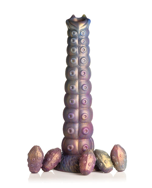 Deep Invader Tentacle Silicone Dildo with Eggs - Multi Color Product Image.