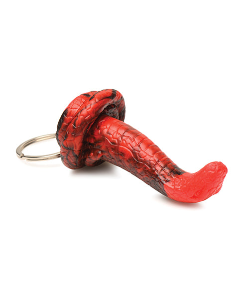 Creature Cocks 眼鏡王蛇矽膠鑰匙圈 - 黑色/紅色