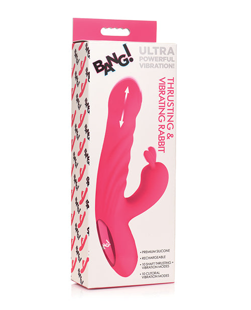 Bang! 10X Thrusting & Vibrating Rabbit - Pink - featured product image.