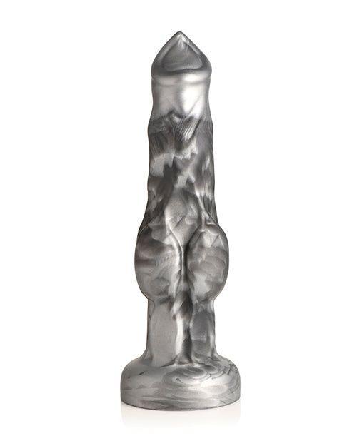 Creature Cocks Night Prowler Silicone Dildo - Black/Silver Product Image.