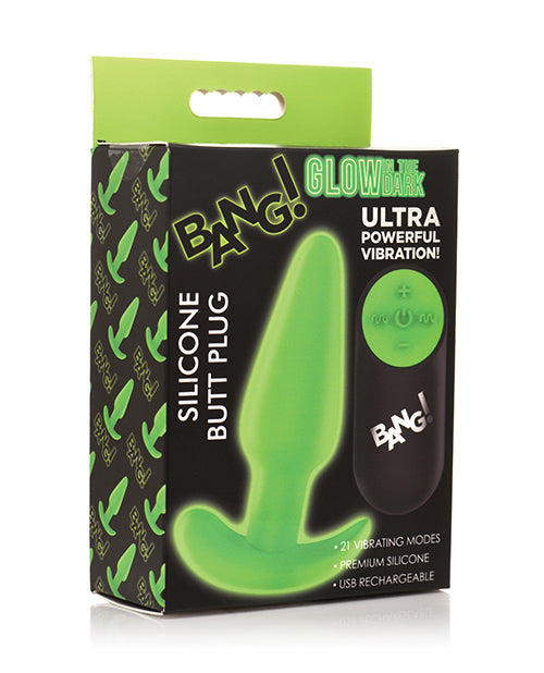 Bang! Glow in the Dark 21X Remote Controlled Butt Plug - featured product image.