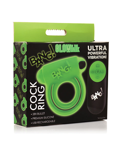 Bang! Glow in the Dark 28X Remote Controlled Cock Ring - featured product image.