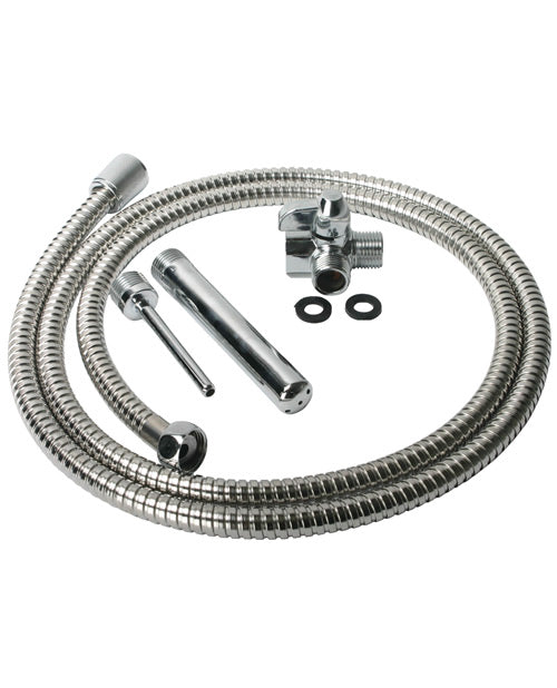 CleanStream Deluxe Metal Shower System: Ultimate Enema Upgrade Product Image.