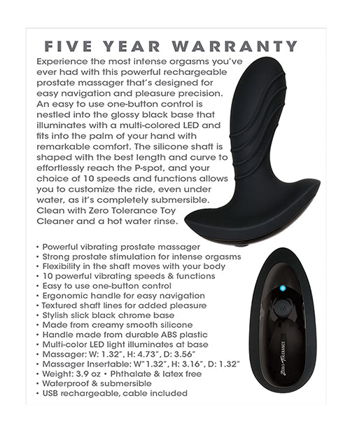 Zero Tolerance The Gentleman Rechargeable Prostate Massager Product Image.