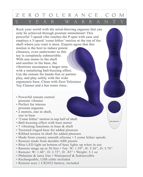 Zero Tolerance The Rocker - Intense Prostate Pleasure Product Image.