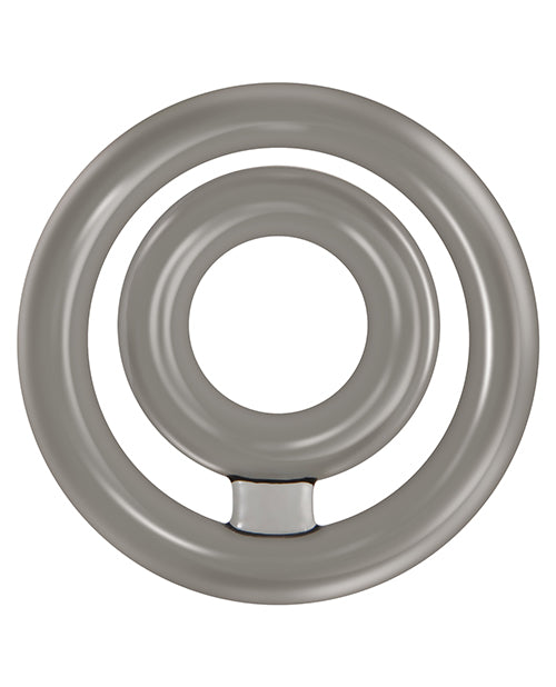 Anillo para el pene de doble bucle gris Bullseye de tolerancia cero Product Image.