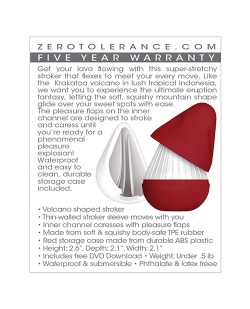 Zero Tolerance Krakatoa Stroker: Ignite Your Eruption Fantasy Product Image.