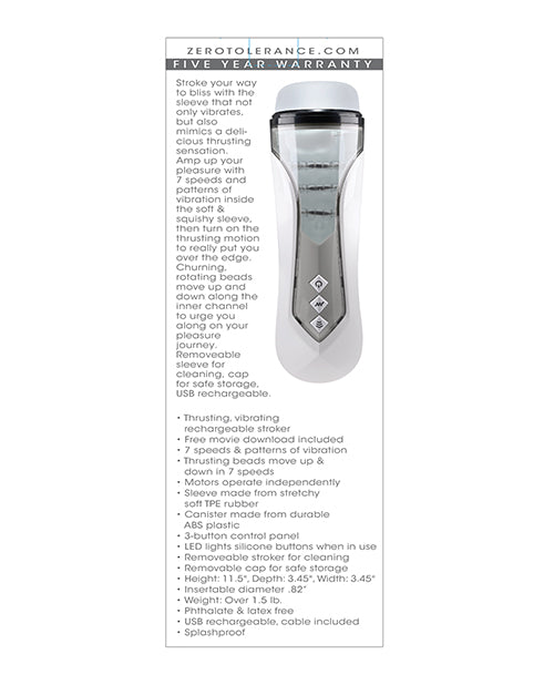 Zero Tolerance Stroking Buddy: A Journey into Sensual Bliss Product Image.