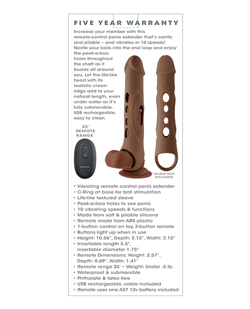 Zero Tolerance Big Boy Dark Vibrating Penis Extender with Remote Control Product Image.