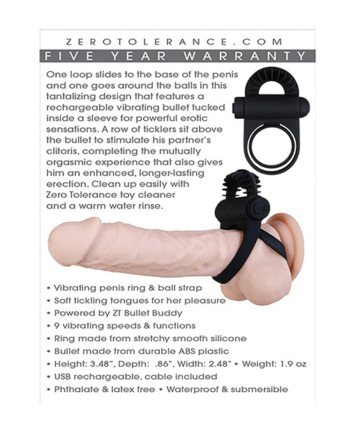 Zero Tolerance Bell Ringer: Dual Stimulation Cock Ring Product Image.