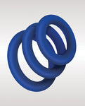 Zolo Extra Thick Silicone Cock Rings - Blue Pack of 3